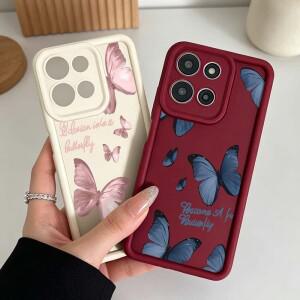 레트로 나비 패턴 커버 모토로라 G86 G24 엣지 70 60 50 퓨전 아이 래더 폰 케이스