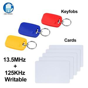 듀얼 주파수 RFID 복합 카드  13.56Mhz  1K UID 및 T5577  125 kHz  키 태그  읽기  쓰기 가능  복사 복제