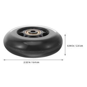 4개 2.5인치 무소음 PU 투명 싱글 휠 교체용 가구 캐스터 롤러 스케이트 실내용 수하물 스쿠터 이동식 바퀴