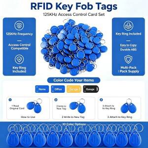 10/50/100pcs T5577 재기록 가능 125KHz RFID 키 FOB 복사 중복 태그 근접 토큰 fob 카드