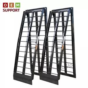 카리온 27m 블랙 아노다이징 알루미늄 사다리 680KG 하중 지지 논슬립 넓은 발판 오토바이 운송용 CE