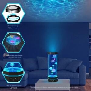 LED 프로젝션 해파리 램프 창의적인 선물 침실 테이블 소형 무드등 장식 분위기 조명