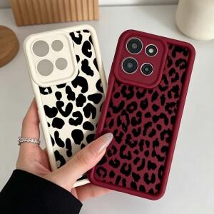 모토로라 G86 G24 엣지 70 60 50 퓨전 아이 래더 폰 케이스용 미니멀리스트 블랙 레오파드 프린트 커버