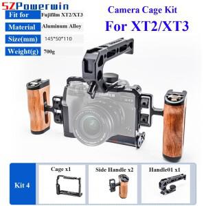 파워윈 후지필름 XT3 카메라 케이지 리그 키트 (나무 손잡이  알루미늄 합금  다기능 아리 로케이팅 스크류