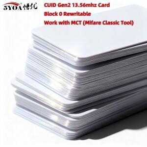 5YOA CUID 카드 Gen2 안드로이드 앱 MCT 변경 가능 NFC 1k s50 13.56MHz RFID 블록 0 쓰기 HF 14443A 복제