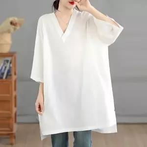 V 블라우스 오버핏 루즈핏 빅사이즈 셔츠 남방