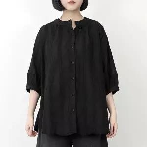 레이스 롱블라우스 내추럴 오버핏 루즈핏 셔링 면 빅사이즈 레이스