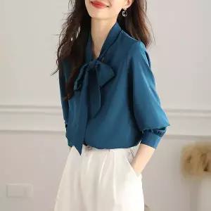 여성 노카라 타이블라우스 CS07