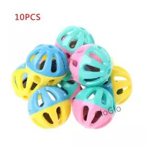 고양이 개 대화 형 공 을위한 10PCS 다채로운 내장 벨