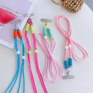 간단한 양면 조절 가능한 휴대폰 범용 끈 크로스바디 긴 목걸이 다용도 분실 방지