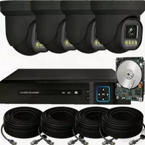 PoE 카메라 시스템 감시 NVR 키트 사람/반려동물/차량 감지 기능이 있는 4pc 24-7 500GB HDD 내장 녹화