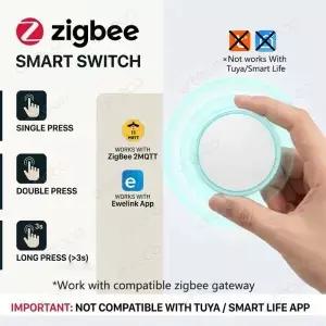 Ewelink Zigbee 스마트 푸시 버튼 무선 장면 스위치 앱 원격 제어 자동화 시나리오 Zigbee2MQTT 허브와