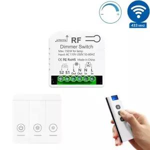 Wenqia RF LED 램프 조명 조광기 스위치 밝기 원격 컨트롤러 모듈 지지대 양방향 AC 110V 240V 150W 미니