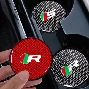 7cm 자동차 컵 터 탄소 섬유 패턴 자동 홀더 재규어 R 스포츠 S SVR Xfr Xf F Tempo E Xe Xj Kx