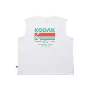코닥 kodak 브리즈팝 에어로쿨 빅그래픽 슬리브리스 티셔츠 WHITE