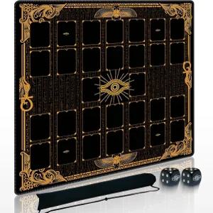 YGO와 호환 Cylvenor 2인용 TCG 플레이 매트 가장자리가 스티치된 23.6 x23.6 정사각형 고무 카드 게임