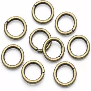 크래프트밈어 오픈 점프 링 DIY 보석 찾기 공예 액세서리를 위한 스플릿 커넥터 6.4mm x 100개 앤티크 황동