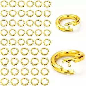 주얼리 제작용 50pcs 손실 방지 두꺼운 점프 링 14K 골드 도금 1 헤비 듀티 잠금 7mm 및 16 - 18G