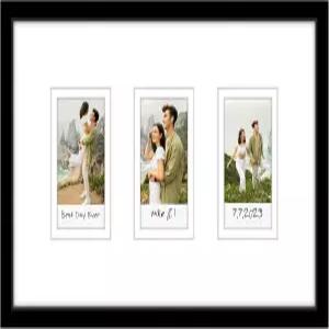 2x3 즉석 인화 사진을 위한 3개의 개구부가 있는 아메리칸 플랫 7x12 액자 - 깨짐 방지 유리가 테이블탑 및