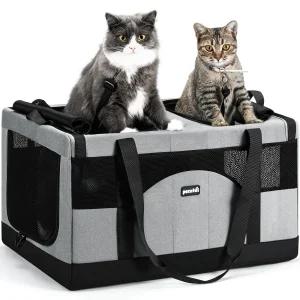 고양이 2마리 여행용 더블 캐리어 부드 최대11.8kg 자동차여행 수의사방문