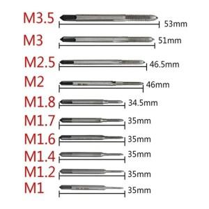 10피스 핸드 툴 탭 스레드 와이어 태핑/스레딩/탭/공격 M1 M1.2 M2 M 2.5 3 M3.5