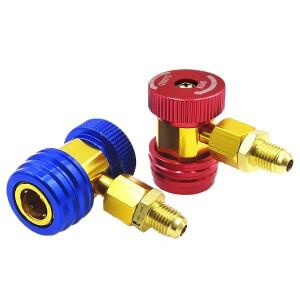 NEW R134A Adapter Coupler Quick Ac Connector Kit Hose Refrigerant Fittings Car Recharge Gas Hvac Air