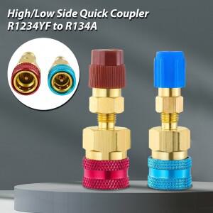 R1234YF-R134A 어댑터 키트-퀵 커플러 및 호스 피팅 자동차 A/C 시스템용 하이/로우 사이드 R1234YF 냉매