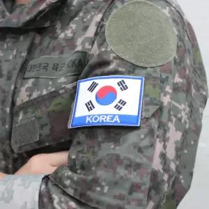 자수 태극기 와펜 패치 파랑