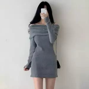 골지 슬림핏 오프숄더 모던원피스 드레스 원피스 페미닌 하객룩 HL]