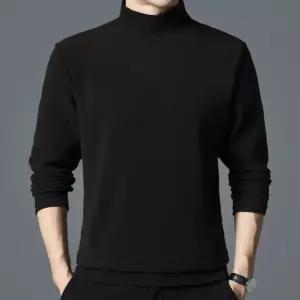 남성 데일리 기본 무지 소프트 기모 안감 하프넥 목티 폴라티