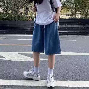 남녀공용 데님 밴딩 팬츠 5부 바지 빅사이즈 반바지 버뮤다 쇼츠 여름 청