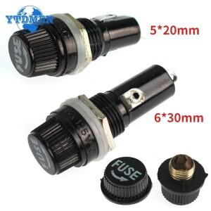 5PCS 퓨즈 홀더 5x20mm 6x30mm 검정색 보험 튜브 소켓 패널