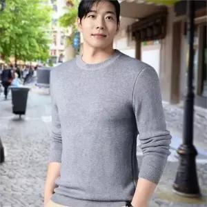 남성 슬림핏 니트 데일리 캐주얼 정장 라운드 넥 니트 이너 스웨터 가을 남성면