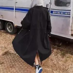 패션 잠금 롱야상 바람막이 지퍼 여자야상 롱롱 단추 야상 캐주얼 이중