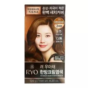우아채 려 셀프염색약 새치 새치커버 7O 염색약 크림 오렌지브라운 한방