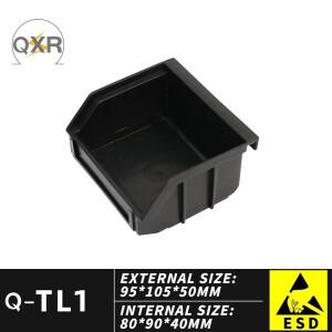 Q-TL1 ESD 베벨 박스 95x105x50mm 후면 걸이형에는 인서트가 있습니다. 부품 보관용