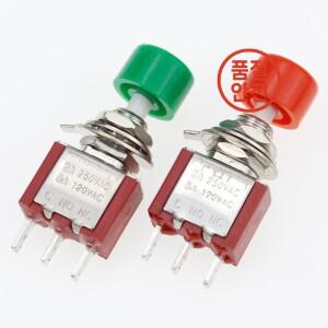 5Pcs 3Pin C-NO-NC 6mm 미니 순간 자동 복귀 푸시 버튼 스위치 ON-(ON) 2A 250VAC/5A 토글