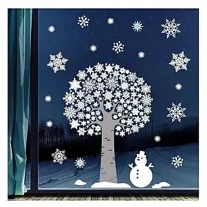 크리스마스 FDX-2105 겨울X-MAS 스티커 눈꽃눈꽃나무
