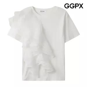 GGPX 하프 러플 쉬폰 티셔츠 GQ4TS057F