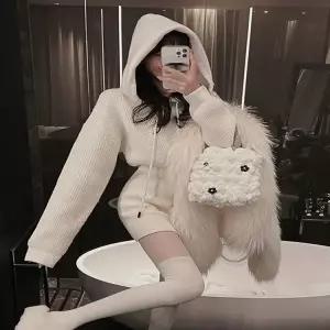 라인 슬림 코지 골지 데일리룩 드레스 원피스 니트 후드 겨울 핏 3color