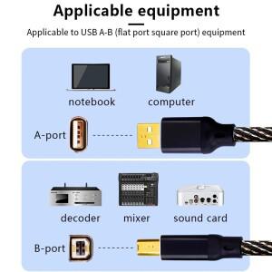 YYAUDIO HIFI USB OTG 케이블 유형 A-B 6N OFC C-B 오디오 디코더 DAC 사운드 카드 쉴드