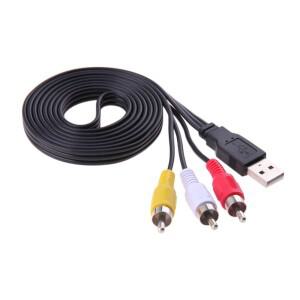 ALLOYSEED 1.5m/5FT USB Male A to 3 RCA AV 케이블 어댑터 오디오 비디오 컨버터 코드 와이어 HDTV HD TV