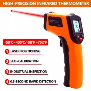 적외선 온도계 비접촉식 레이저 열 테스터 -50-400°C 산업용 가정용 자동차