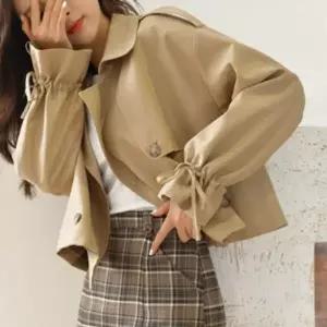 더블 트렌치코트 여성 숏트렌치코트 숏 코트 가을 여자 트렌치