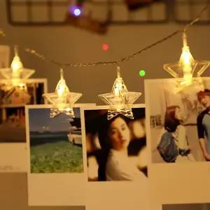 20구 LED 별 집게 전구(3m) (웜색) 줄조명 사진걸이