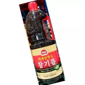 해표 참기름 재래압착 1.8L 8개 식용유 들기름 양념유