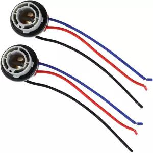Hbxdeco 2PCS 1157 LED 전구 소켓 플러그 2057 2357 7528 방수 방향지시등 베이스 홀더 배선 하니스 자동차