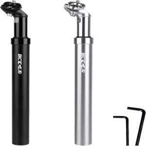 BICYCGEAR 서스펜션 시트포스트 27.2 30.4 30.9 31.6 포함 자전거 40mm 트래블 쇼크 흡수기 알루미늄 튜브
