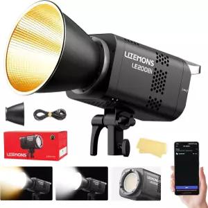 고독스 라이트몬스 LE200Bi 220W 바이 컬러 COB LED 비디오 프로페셔널 보웬스 마운트 연속 촬영 조명