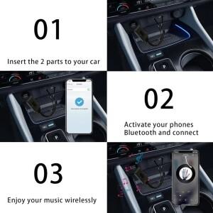 블루투스 오디오 어댑터 Aux 3.5mm 차량용 USB 수신기 케이블 스피커 음악 범용 자동차 5.0 AUX